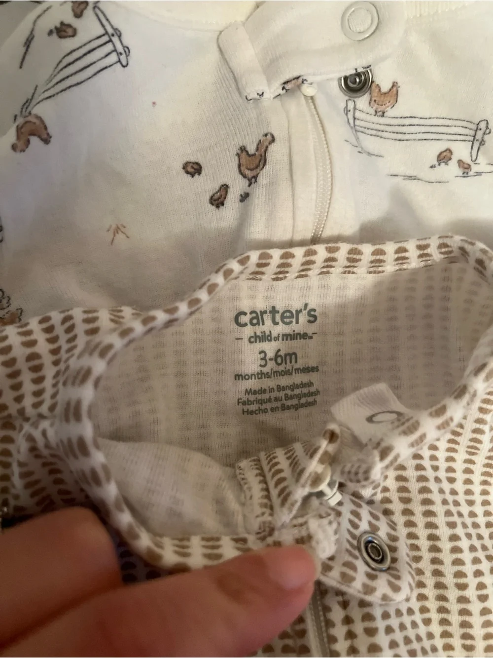 Carters baby Beige One-Piece Pajamas set 3–6 months